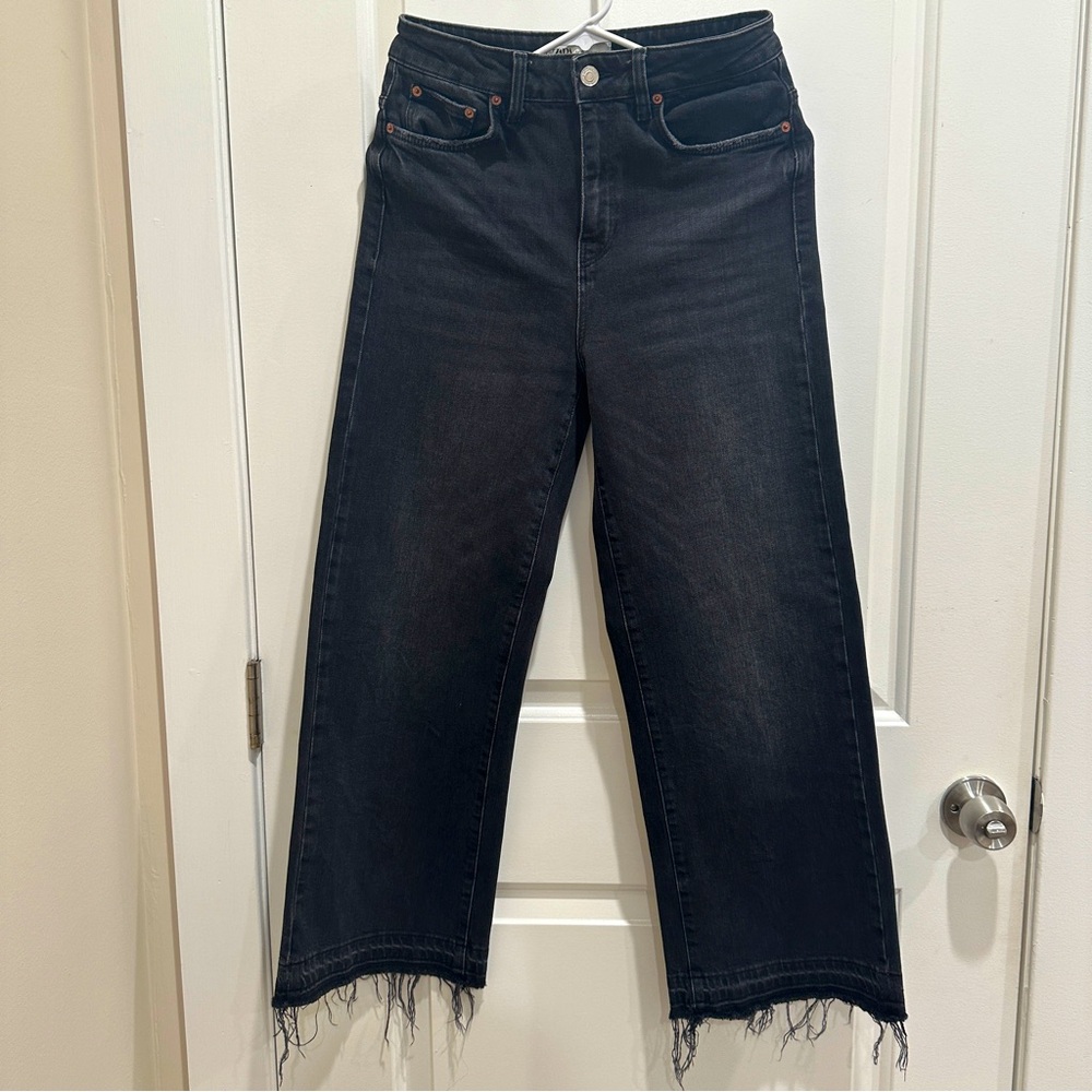ZARA High Waist Straight Jeans | Washed Effect